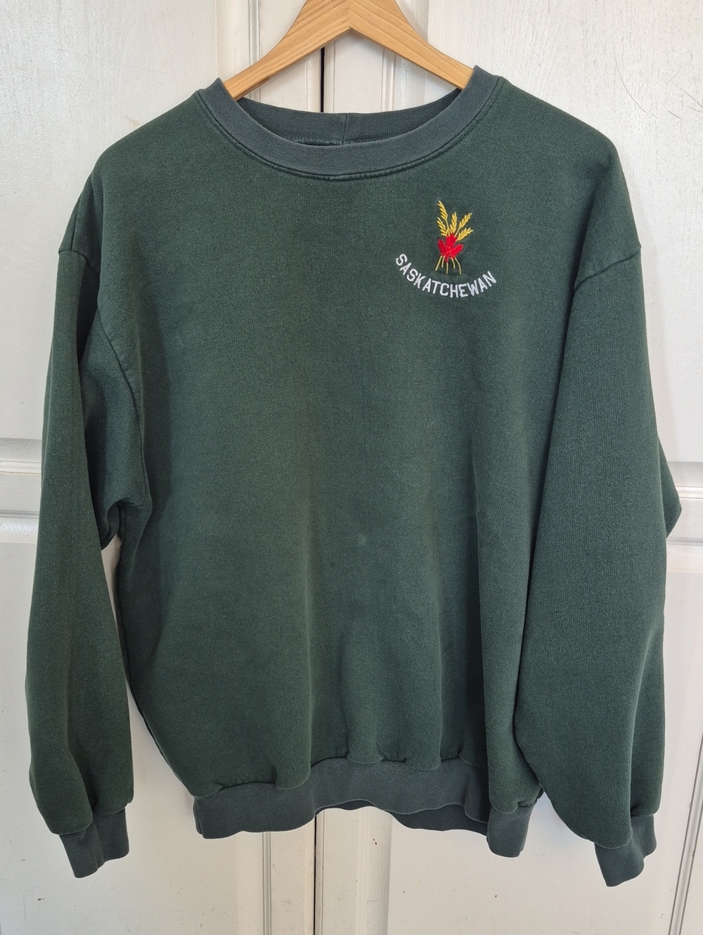 Dark Green Saskatchewan Embroidered Crewneck Sweatshirt